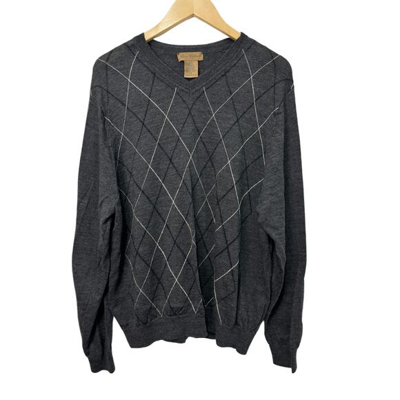 Mario Gilberti V-Neck 100% Exclusive Merino Wool Sweater Cardigan‎ Men's Size XL - Picture 1 of 5
